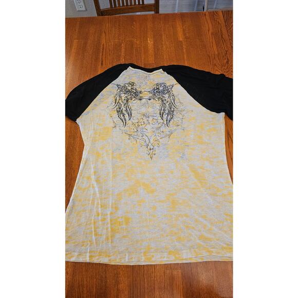 Harley Davidson Yellow washout raglan Graphic size XL - Picture 2 of 2
